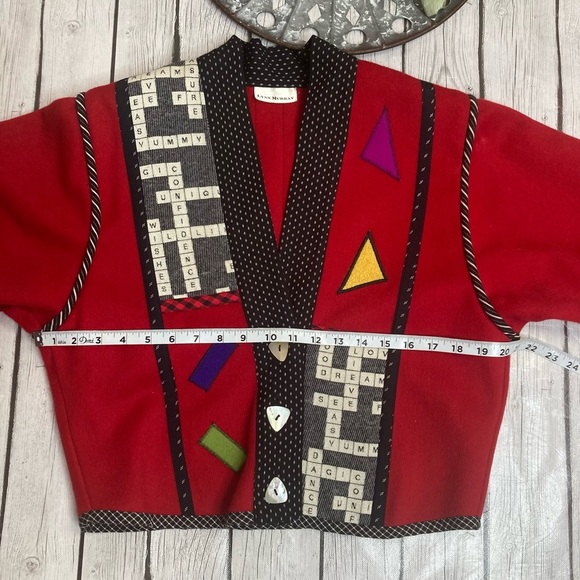 Vintage Lynn Murray  Wool Art to Wear Cropped Jacket - Picture 6 of 16